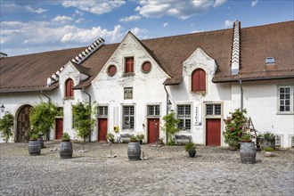 Former monastery barns on the monastery square of the former Benedictine abbey, Rheinau,