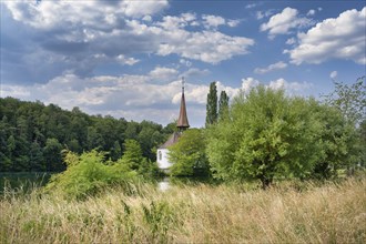 The Pointed Church of St. Magdalena on the Rhine Island of Rheinau, Andelfingen, Canton Zurich,