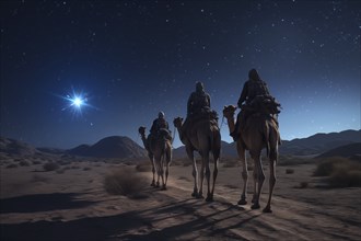 Christmas Jesus birth concept, Adoration of the Magi, Three Wise Men, Three Kings, and the Three