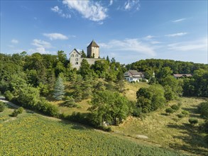 Aerial view of Herblingen Castle, Canton Schaffhausen, Switzerland, Europe