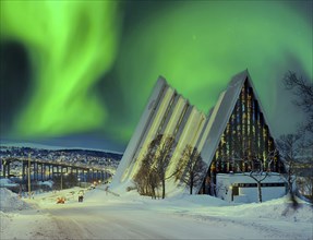 Ice Sea Cathedral Night Northern Lights Tromso Norway