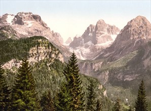 The Brenta Group, seen from the Archduke, Tyrol, former Austro-Hungary, today Italy, c. 1890,