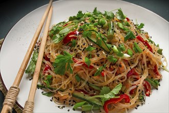 Funchosa, Korean salad, with vegetables, homemade, no people