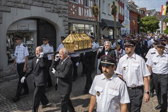 Household procession through the old town of Radolfzell on Lake Constance with the precious relics