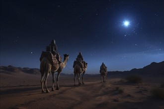 Christmas Jesus birth concept, Adoration of the Magi, Three Wise Men, Three Kings, and the Three