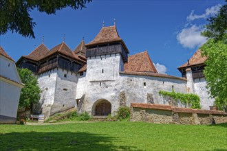 The fortified church of Deutsch-Weisskirch, also known as Viscri, in Transylvania. The church is a