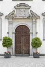 Portal of the monastery church of St. Mary of the former Benedictine Abbey in Rheinau, Andelfingen,