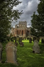 Lanercost Priory, ruined church and former monastery with ancient graveyard and weathered