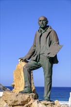 Monument to painter Llorenç Cerda i Bisbal, Cala de Sant Vicenc, Majorca, Balearic Islands, Spain,