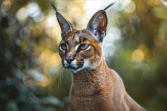 Portrait of wild Caracal cat. KI generiert, generiert, AI generated