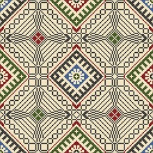 Traditional Latvian embroidery seamless pattern, vector illustration