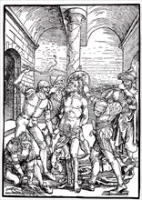 The so-called Albertina Passion, Flagellation, woodcut by Albrecht Dürer, historical, digitally