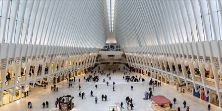 World Trade Centre WTC Oculus modern architecture by Santiago Calatrava Panorama in New York, USA,