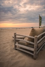 Beach Sofa on the beach at sunset, Zandvoort, Netherlands