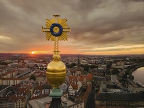 Towers of Dresden's Old Town, Church of Our Lady with domed cross