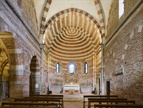 Nave, choir and apse with calotte, Abbey, Abbazia Santa Maria di Vezzolano, Albugnano, Province of