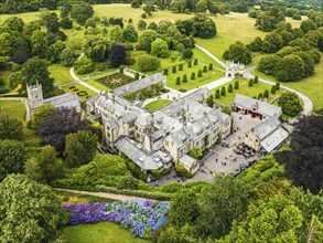 Lanhydrock House and Garden from a drone, Bodmin, Cornwall, England, UK