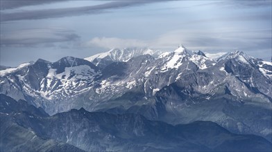 Venediger group, Hochvenediger, Evening mood, Silhouettes, Dramatic mountain landscape, View from