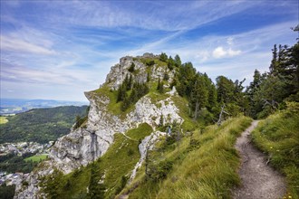 Hiking trail to the summit of the Nockstein, Osterhorn Group, Flachgau, Land Salzburg, Austria,