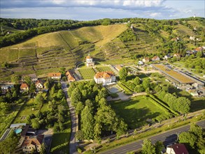 Wackerbarth Castle, originally Wackerbarths Ruh', is a Baroque castle surrounded by vineyards in