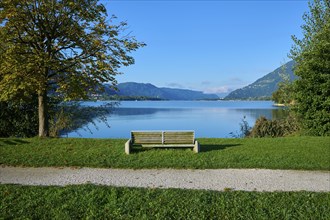 Lakeside, Path, Bank, Morning, Summer, Steindorf am Lake Ossiach, Lake Ossiach, Carinthia, Austria,