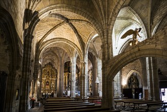 Interior view, church, La Puerta de las Gentes, San Vicente de la Barquera, Cantabria, Spain,