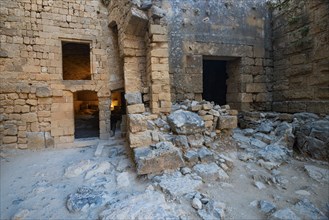 Acropolis of Lindos, Catacombs below the Acropolis, Rhodes, Greece, Europe