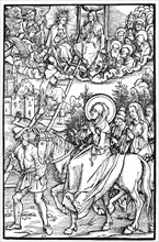 Illustration to the revelations of St. Brigitte, St. Brigitte on the ride to her castle Vadstena