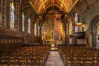 Interior of the Basilica of the Holy Blood in Bruges, Belgium, Europe