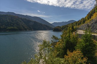 Intake structure at the Sylvenstein reservoir is used for flood protection, dams the Isar, power