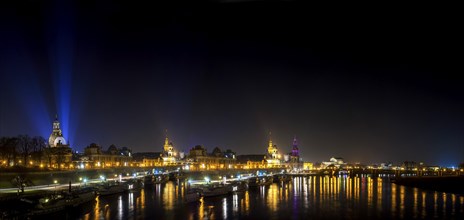 Dresden Silhouette View of the Old Town from the Carola Bridge. On the occasion of the