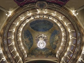 Belle Epoque Amazon Theatre, Concert Hall ceiling, Manaus, Amazonia State, Brazil, South America