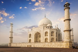 Taj Mahal on sunrise. Indian Symbol, India travel background. Agra, India, Asia