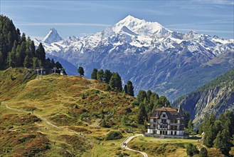 Pro Natura Centre Villa Cassel, behind the Matterhorn, Unesco World Heritage Site Aletsch Glacier,