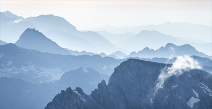 Silhouettes, Dramatic Mountain Landscape, View from Hochkönig, Salzburger Land, Austria, Europe