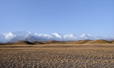 Snow-capped mountains, Pamir Mountains with Lenin Peak, high mountains, Transalai Range, Alay