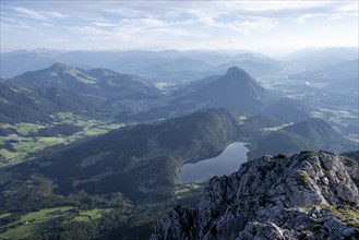 Evening atmosphere View from Scheffauer on Hintersteiner See and Inntal, Kaisergebirge, Wilder