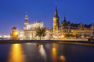 Semper Opera House, Court Church, Residence Palace, Hausmann Tower, King John Monument and Schinkel