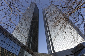 Twin Towers of Deutsche Bank, Banking District, Westend, Frankfurt am Main, Hesse, Germany, Europe