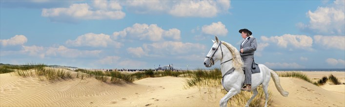 Rider on the beach of Norderney Germany