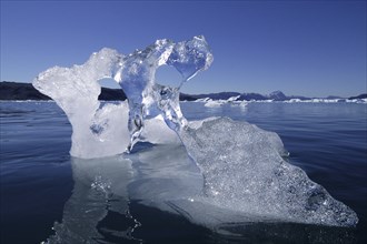 Denmark, Greenland, typical landscape, bizarre ice structure, drift ice, Greenland, Denmark, North