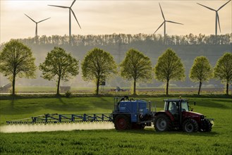 Crop protection products are sprayed on a field near Grevenbroich, Germany, Europe