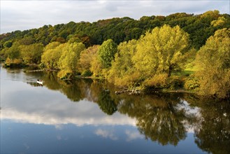 The Ruhr near Bochum-Stiepel, right and Hattingen-Blankenstein, North Rhine-Westphalia, Germany,