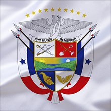 The coat of arms of Panama, country in Central America, Studio