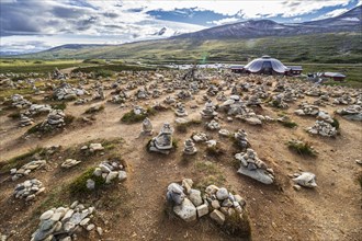 Polar center (Polarsirkelsenteret) at the Arctic Circle at road E6, 66.33 degree north, Saltfjell,