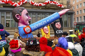 Rose Monday parade in Düsseldorf, street carnival, carnival float by float builder Jacques Tilly,