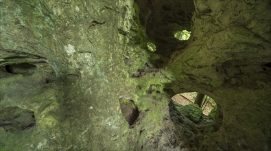 Geotope, cave with several levels, GöÃŸweinstein, Franconian Switzerland, Upper Franconia,