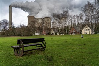 Lignite-fired power station, RWE Power AG NiederauÃŸem power station, Auenheim district, directly