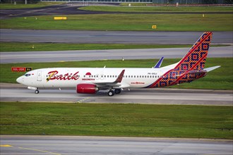 A Boeing 737-800 aircraft of Batik Air Indonesia with the registration PK-BGJ at Changi Airport,