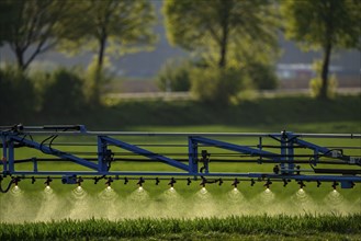 Crop protection products are sprayed on a field near Grevenbroich, Germany, Europe